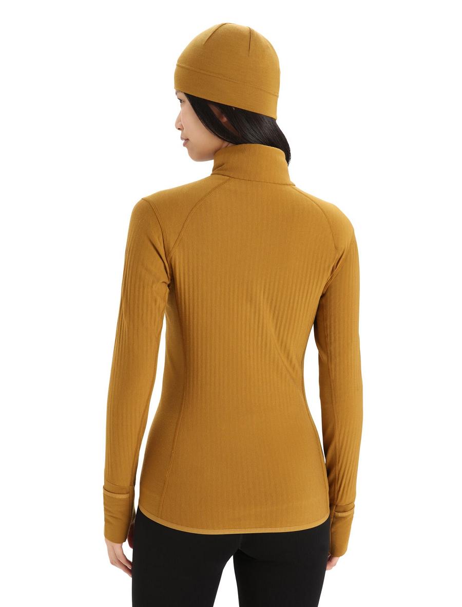 Clove Icebreaker RealFleece™ Merino Descender Long Sleeve Zip Women's Jackets | AU 1647UZGT